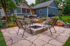 Outdoor patio with fire area
