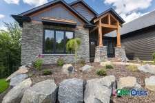 front landscaping with boulders