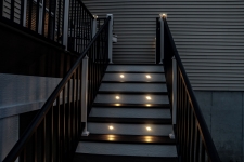 Deck steps with lighting