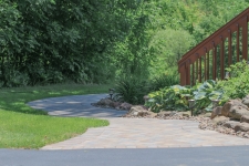 Garden path to backyard patio