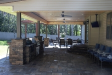 outdoor kitchen patio area underneath pavilion